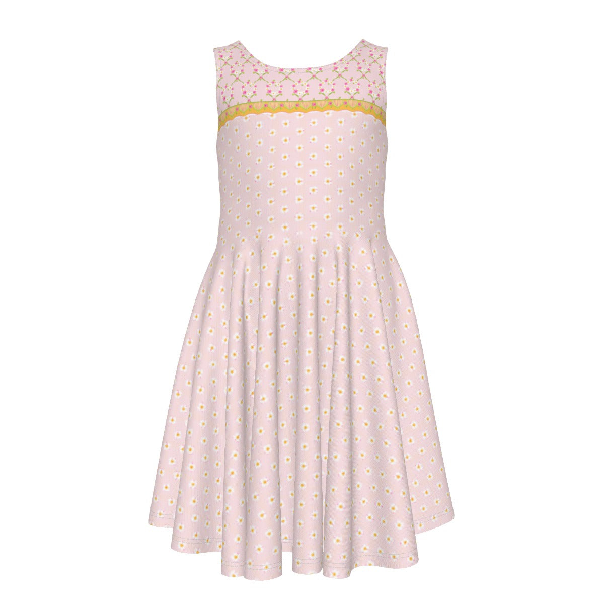 Skater Dress in Trellis and Wreath Design