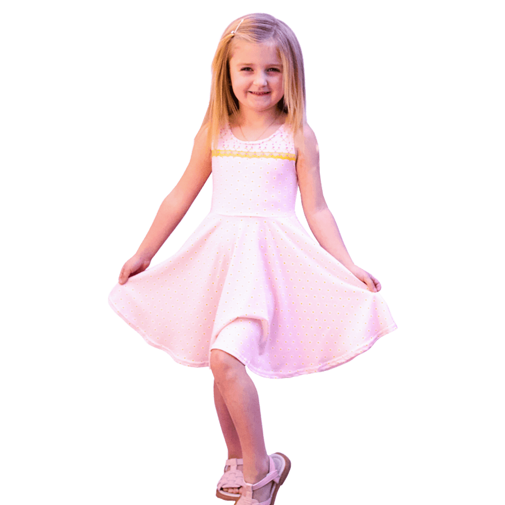 Skater Dress in Trellis and Wreath Design