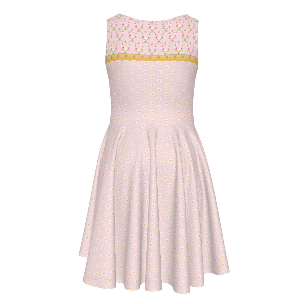 Skater Dress in Trellis and Wreath Design