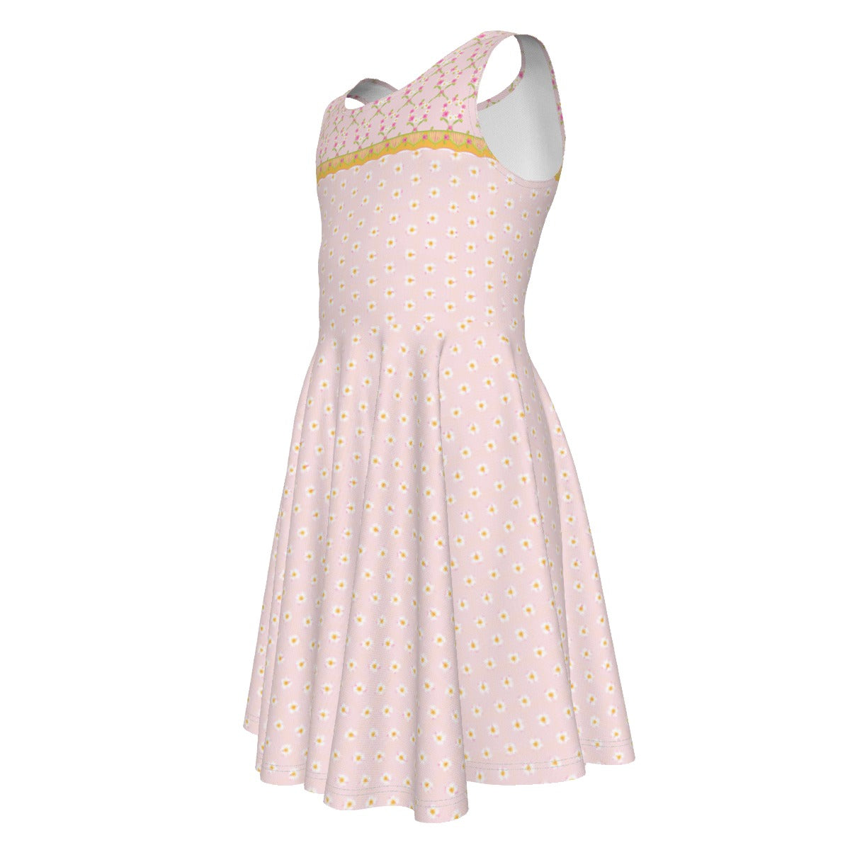 Skater Dress in Trellis and Wreath Design