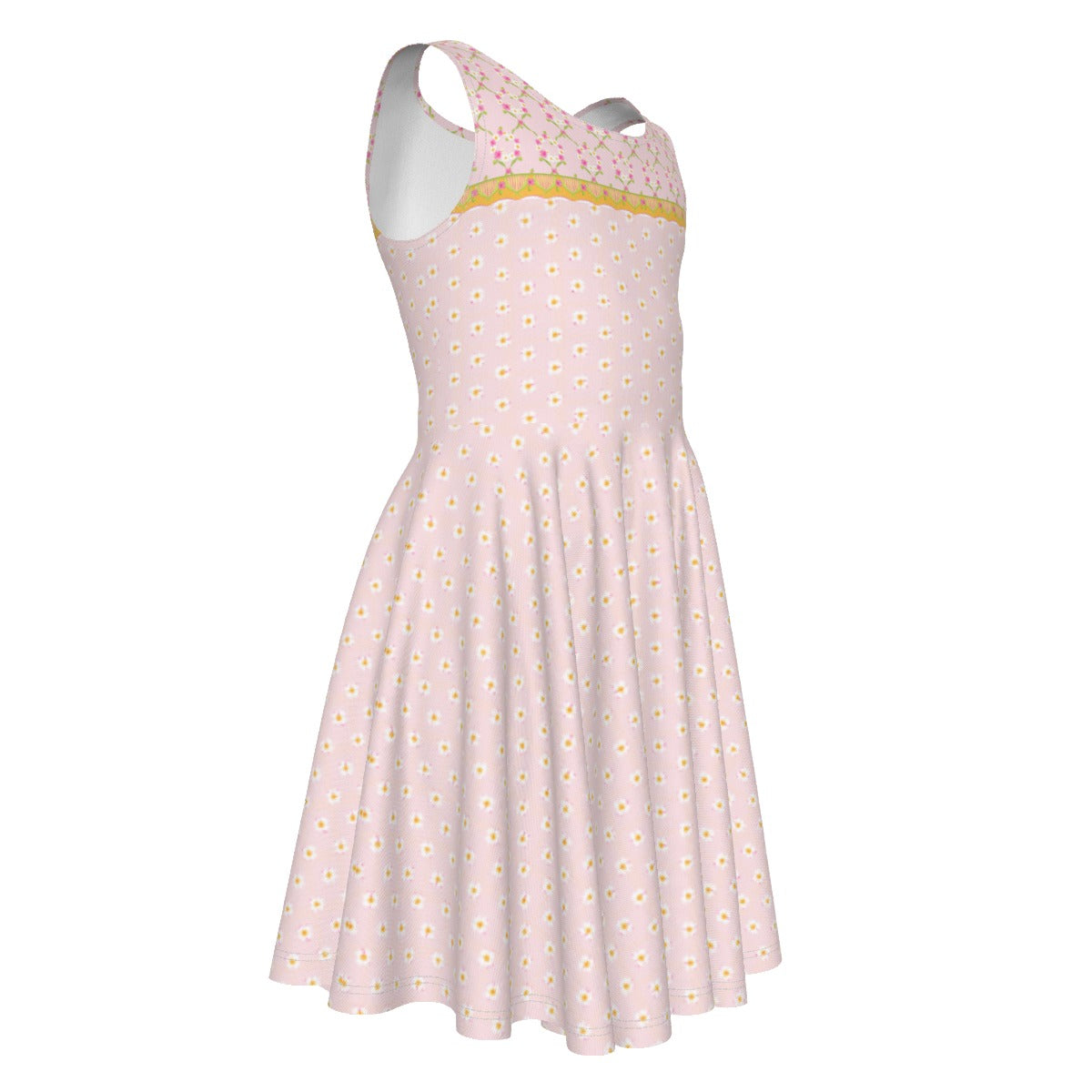 Skater Dress in Trellis and Wreath Design